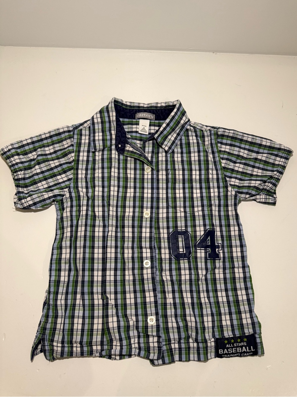 Vintage Carter’s Baseball Plaid Button Up Shirt 3T | All Stars Training Camp
